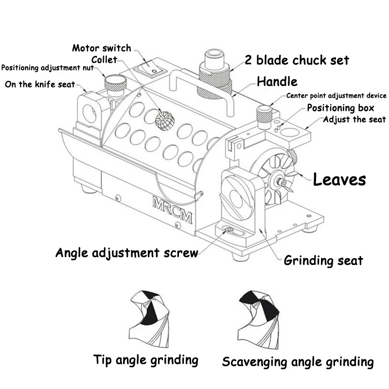 180W Drill Bit Sharpener 110V/220V Drill Grinder Grinding Machine 3-13mm Drill Bits Sharpening Tool MR-13A