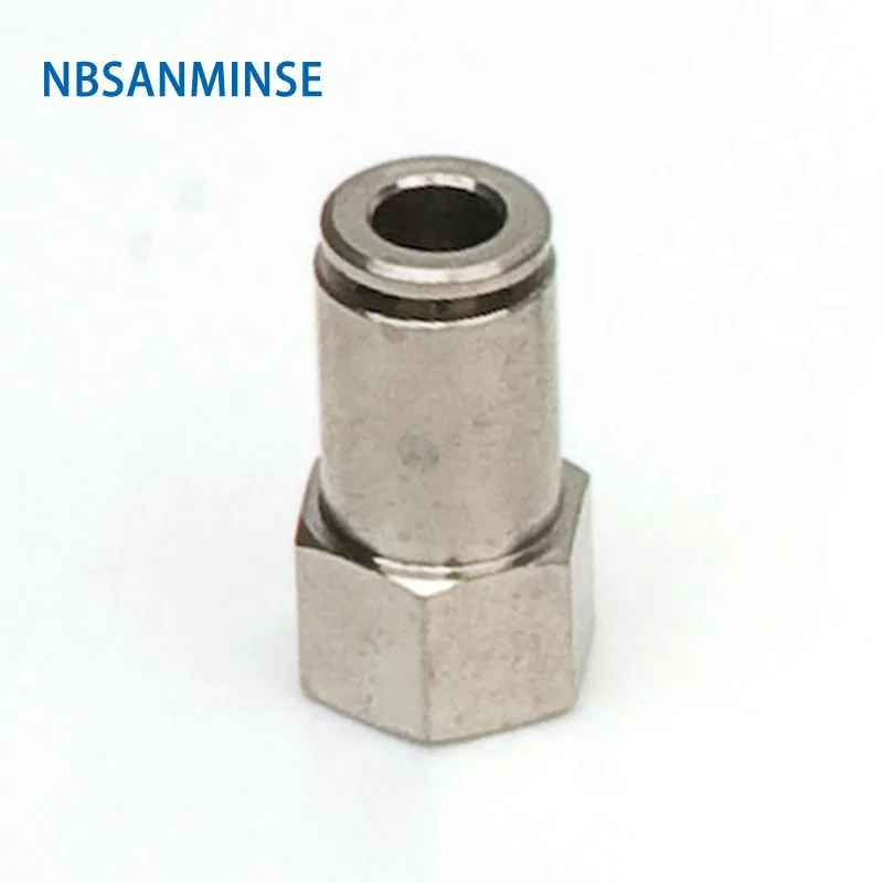 NBSANMINSE Female Straight Tube 10Pcs/lot MPCF M5 1/8 1/4 3/8 1/2 All Metal Fittings Pneumatic Air Fitting  Air Pipe Connector