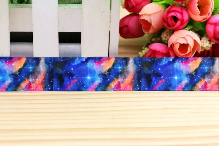 7/8inch  Galaxy Printed Grosgrain Ribbon Hairbow Headwear Party Decoration Diy Wholesale OEM 22mm P5758