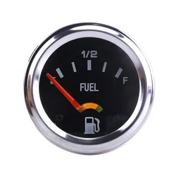 2'' 52mm 12V DC Mechanical Car Fuel Level Gauge Black Oil FG /Car Meter E-1/2-F TT101086