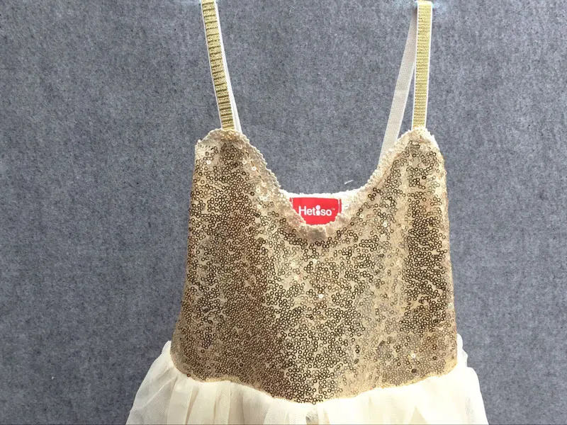 green emerald velvet dress 3/4 Sleeve Sequin Tutu Dress in Cream and Gold main image 1