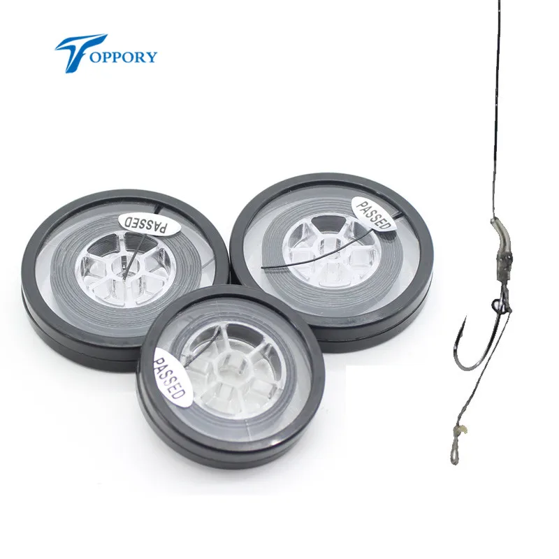 Topppry 1 Spools Coated Hook Link for Carp Fishing Stiff Rigs Braid Line Hair Rig Making Tippet Material 25lb 35lb 5M 10M