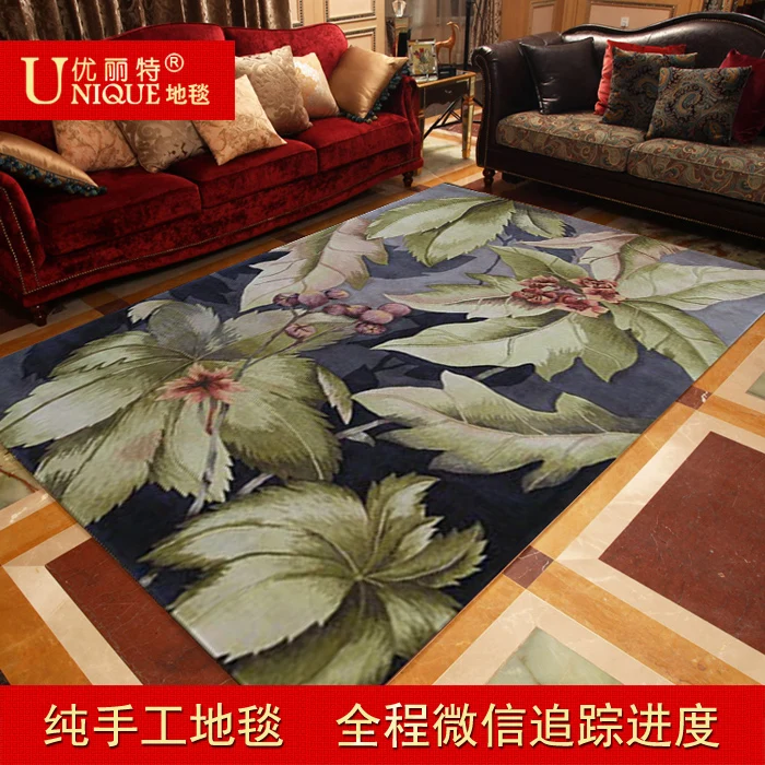 Parent customize handmade pure wool american rustic high quality living room carpet