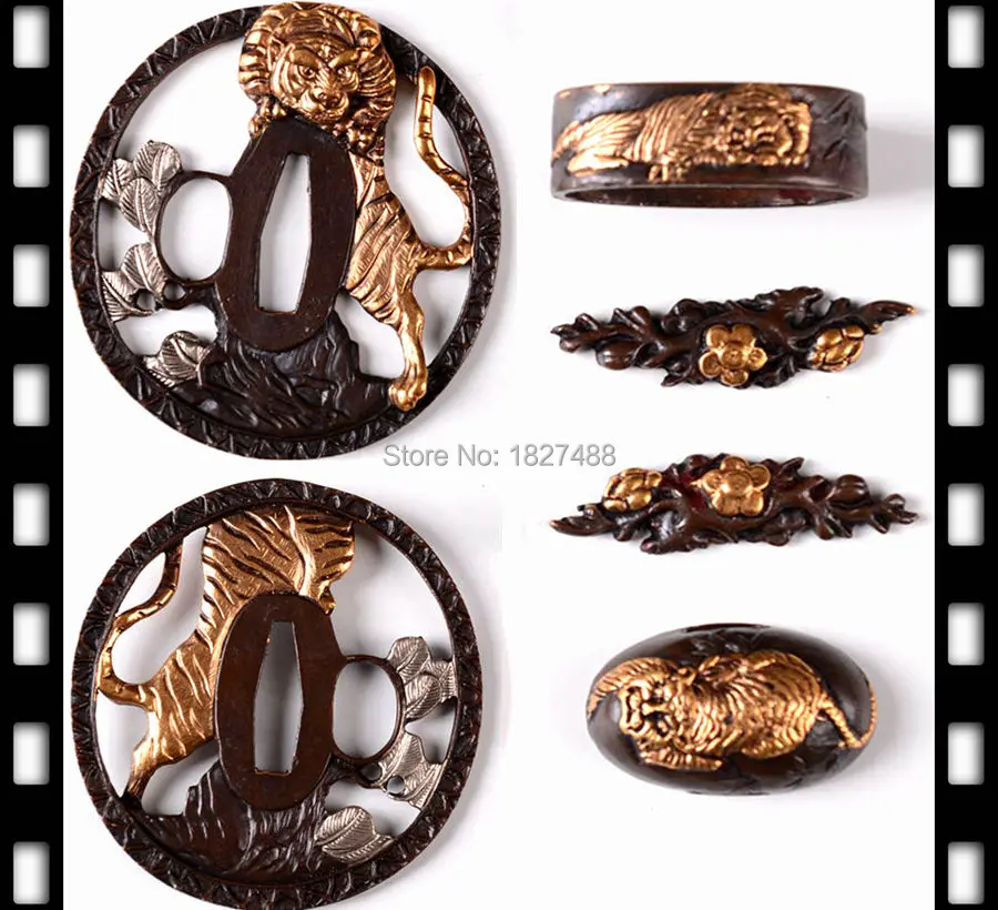 

Набор латунных фитингов для японского самурайского меча, катаны в стиле тигра