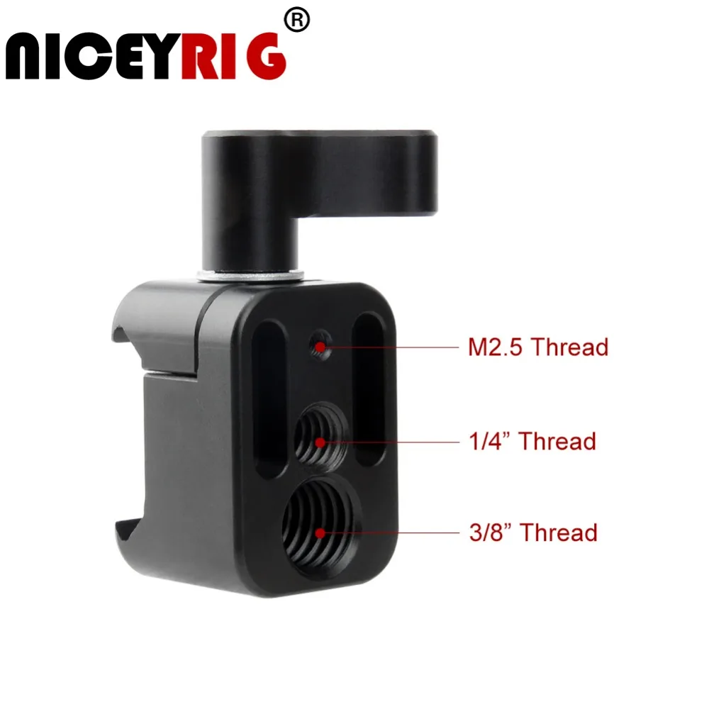 

NICEYRIG Camera Clamp Quick Release Nato Clamp Mount with 3/8" 1/4"-20 and M2.5 Screw Hole Camera Monitor Holder Quickly 1/4 "