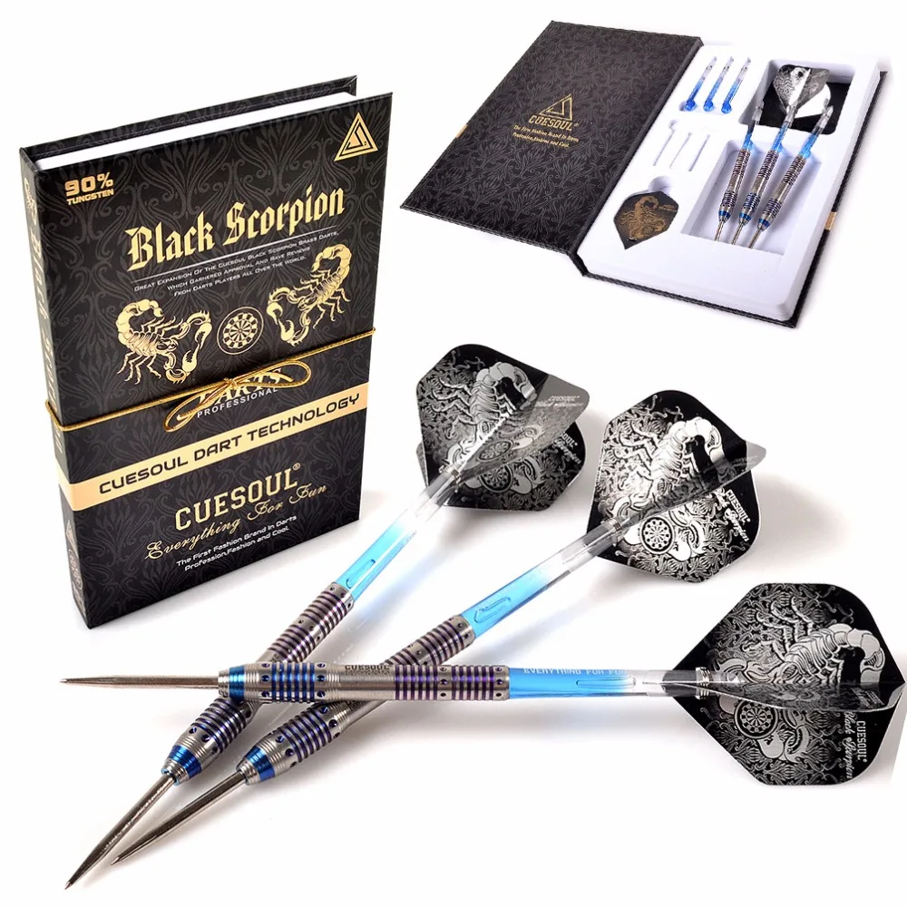 CUESOUL Professional Black Scorpion 22g/24g/26g Blue Tungsten Steel Tip Dart