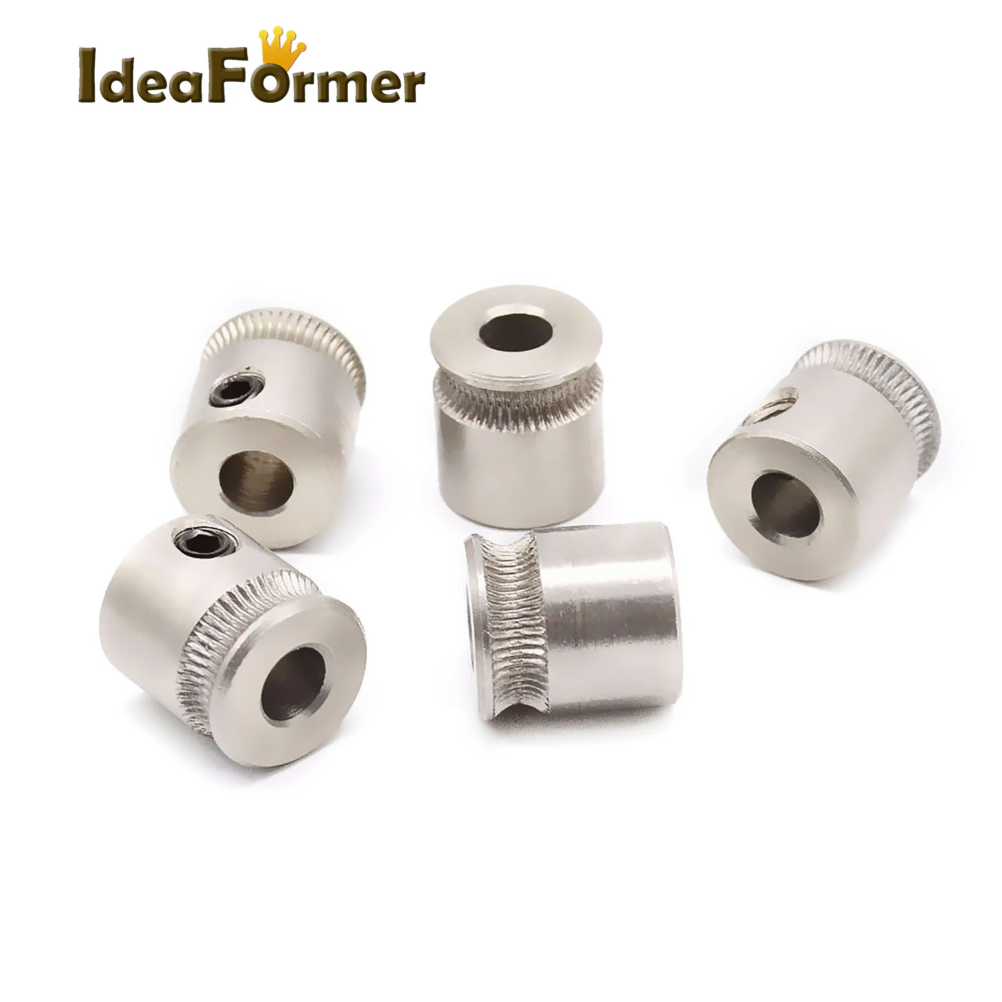 5Pcs 3D Printer MK7/MK8 Extruder V-Groove Drive Gear Bore 5mm Stainless Steel Wheel For MK Extruder 1.75mm&3.0mm filament.