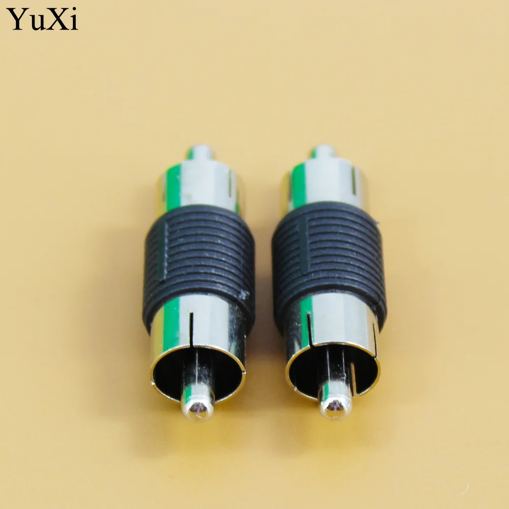 YuXi  RCA Male To Male Adapter Audio Extension Head  for Audio AV Connector   Lotus Double Pass Jack