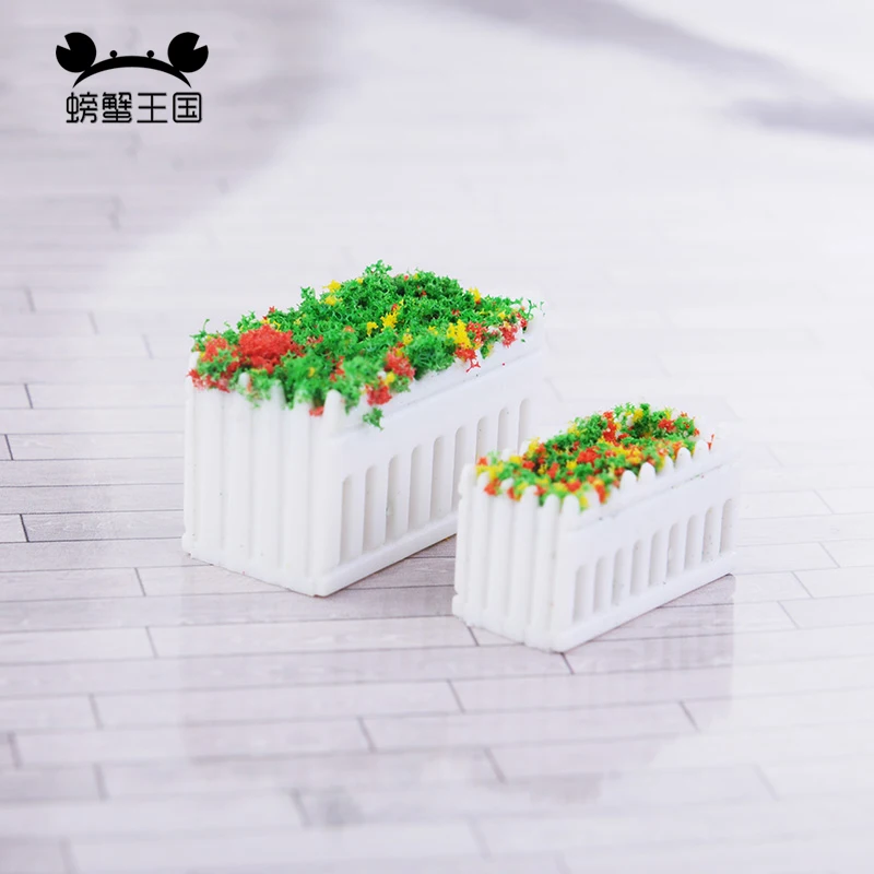 12 Stuks 1:50 1:75 1:100 1:150 Schaal Bloem Potplant Bloembed Tuin Landschap Spoorweg Grens Miniatuur Landschap Accessoires