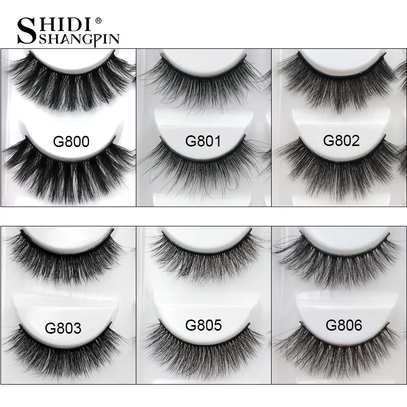 SHIDISHANGPIN 5 Paar Natürliche 3D Nerz-Wimpern, Künstliche Nerz-Wimpern, Falsche Wimpern, Volle Streifenwimpern, Cilios Faux Cils – Detail 1