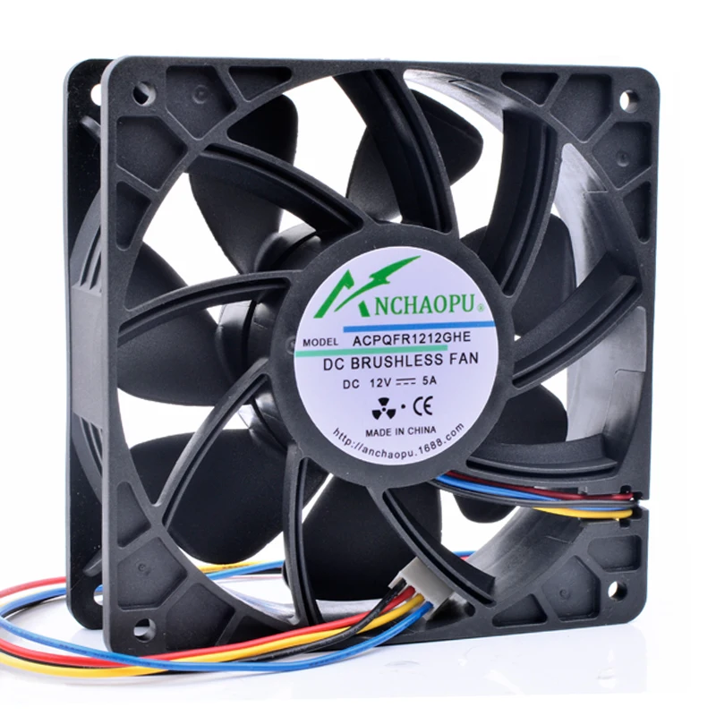 

Brand new original ANCHAOPU QFR1212GHE 12cm 12038 120x120x38mm 12V 5A 4 lines pwm server chassis large air volume cooling fan