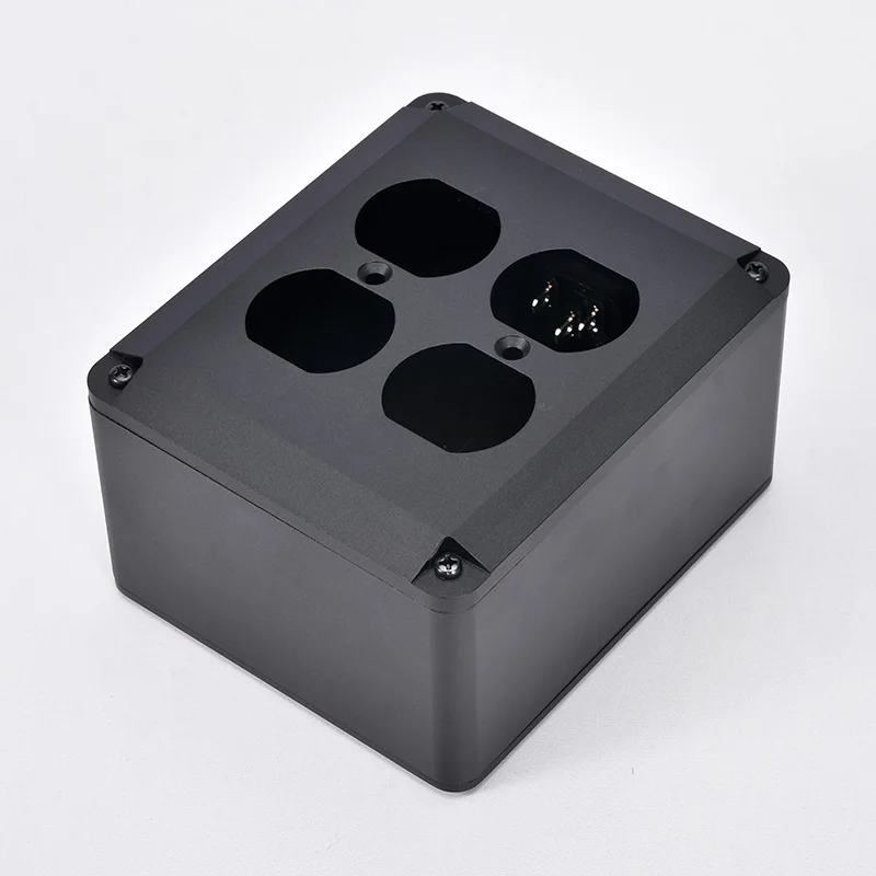 BZ1311 Power Socket Aluminum Chassis American Standard Socket Box Power Strip Case Black New