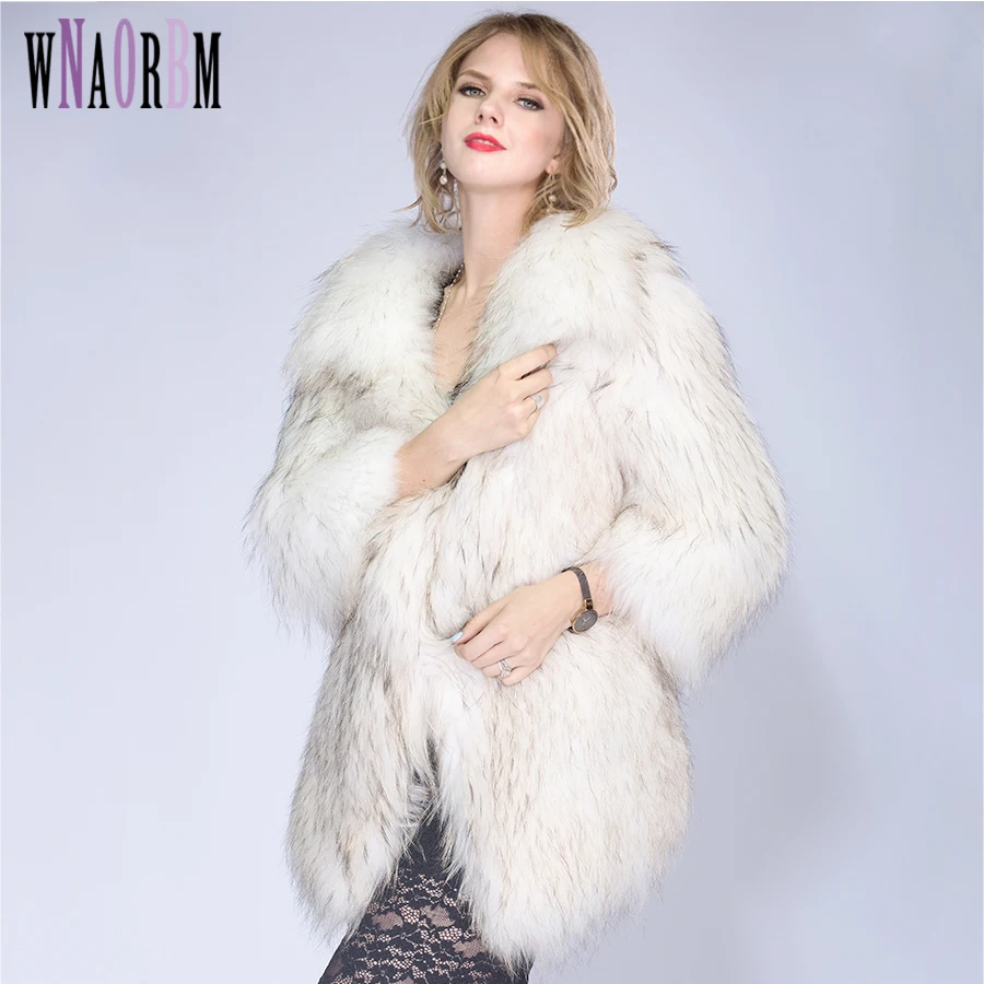 Nieuwe Winter Herfst Vrouwen Echt Bont Jas Vrouwelijke Gebreide Raccoon Dog Fur Jassen Jacket Casual Dikke Warme Mode Slanke Overjas