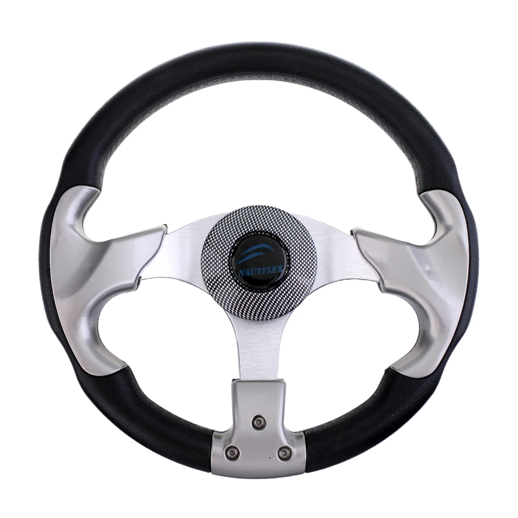 Marine 12.4\'\' 315mm Steering Wheel & 3/4\'\' Tapered Shaft Non-directional 3 Spoke Steering Wheel For Vessel Yacht Boat Accessorie