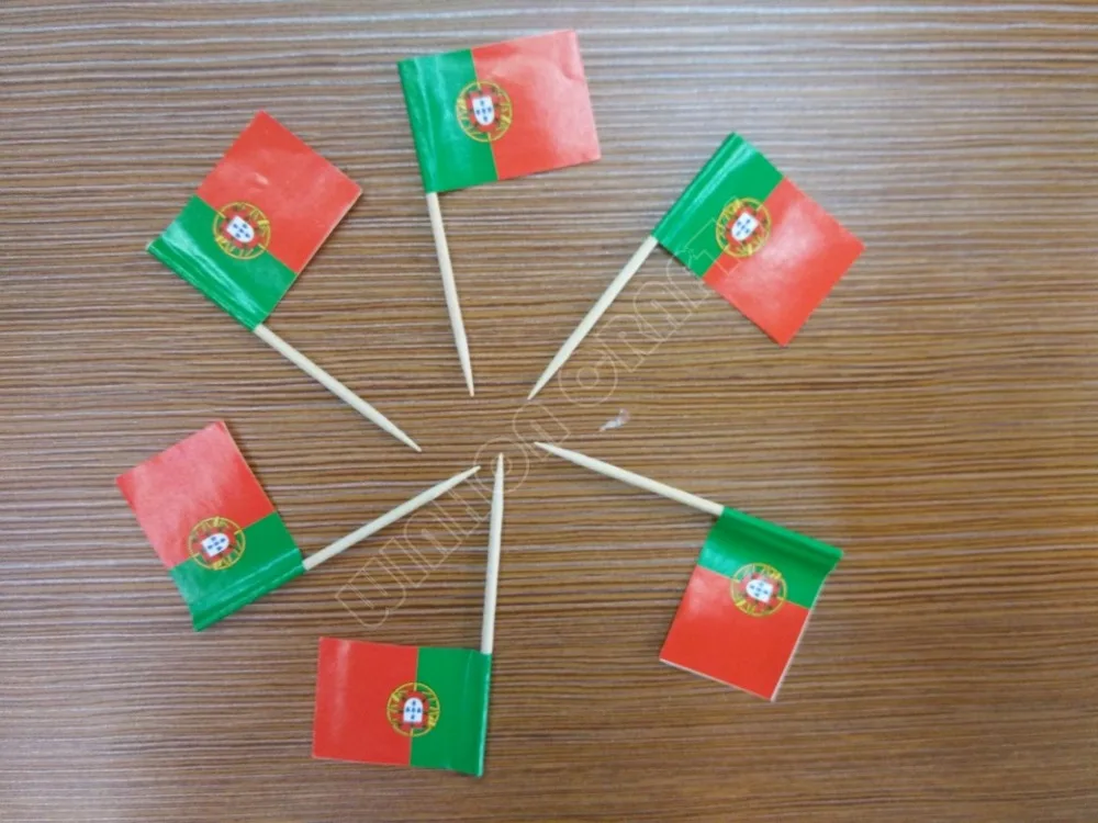 Mini Portugal Toothpick Flags Paper Food Picks 50Pcs Cake Toothpicks Cupcake Toppers Fruit Cocktail Sticks Decoration Toothpicks image 2