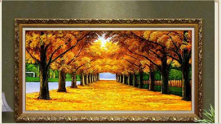 

GOLD ROAD Golden Tree Paintings Uprising Oil Painting Hang Paintings Handmade Wall Picture For Home Decor Canvas Painting