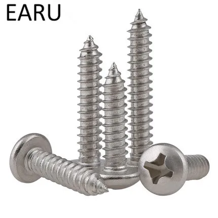 

M5*10/12/16/20-80mm Stainless Steel 304 Round Pan Phillips Cross Self-tapping Tapping Screws Bolt Woodworking Hardware Fastener