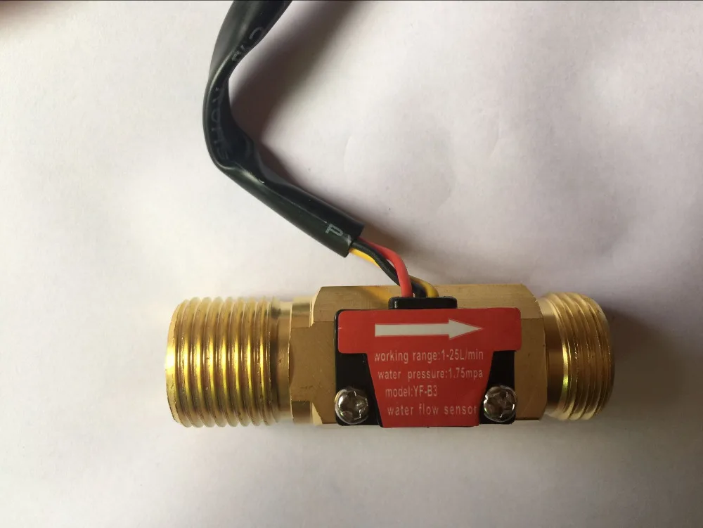 2025 NEW 66mm G1/2 Male Thread Brass Hall Effect Water Flow Sensor Flowmeter 1-25L/Min