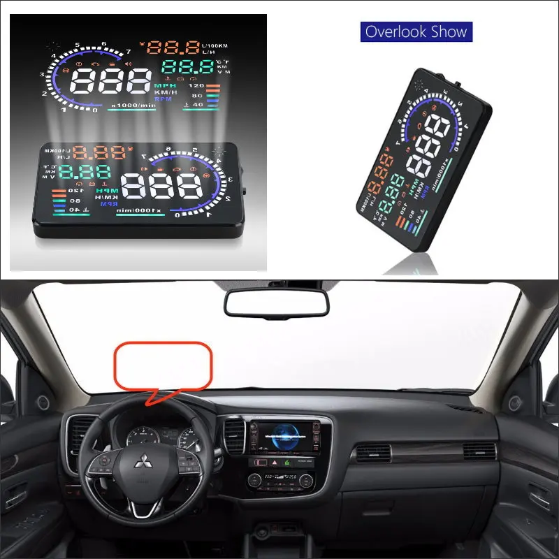 

Для Mitsubishi Outlander/Montero/ASX/RVR Car HUD Дисплей Цифровой дисплей проектор