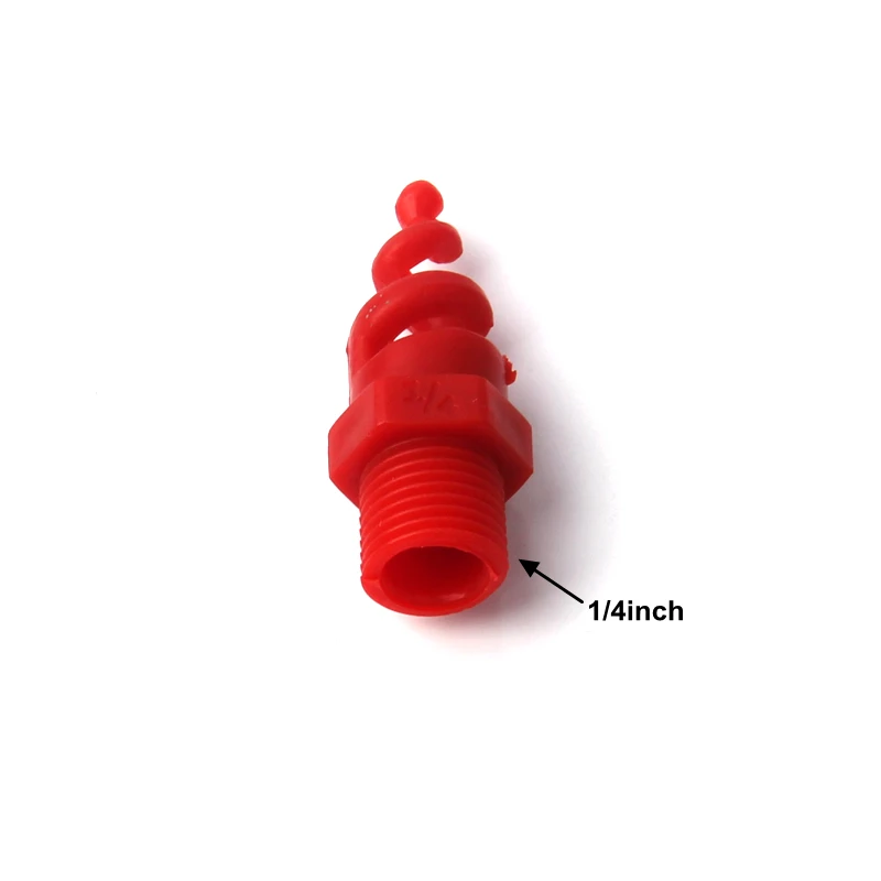 1-100pcs 1/2 Inch Red Spiral Nozzle Male Thread Atomizating Sprinkler Heads High Quality Plastic Spiral Cone Nozzle