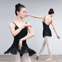 Adult One-piece Ballet Leotard Dress Women Ladies Sleeveless Gymnastics Ballet Dance Leotard With Mesh Skirts Ballerina Costumes