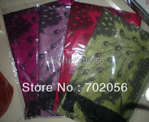 New Fashion 2015 feeling Cotton Peacock Feather print Scarf wrap shawl Scarves 9PCS/LOT c#2445