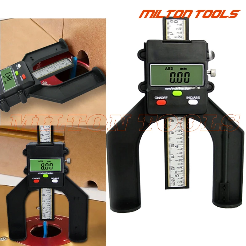 Digital Depth Gauge Digital Tread Depth Gauge LCD Magnetic Self Standing Aperture 80mm Hand Routers