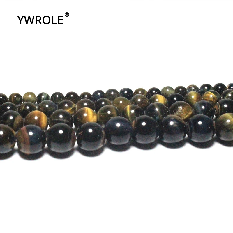 Wholesale Natural Blue Yellow Mix Tiger Eye Stone Beads For Jewelry Making Diy Bracelet Necklace 4/6/8/10/12 mm Strand 15''