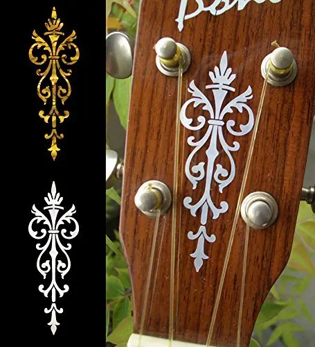 Headstock Inlay Stickers Decals - Small Torch, Gold or White Color