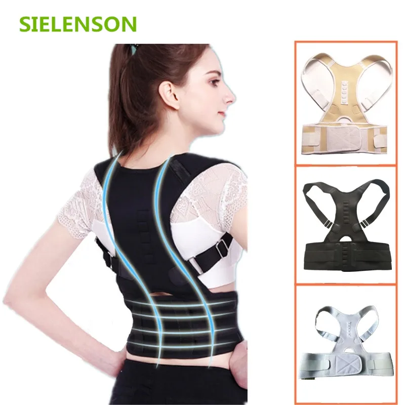 

Unisex Adjustable Magnetic Posture Corrector Corset Back Brace Back Belt Lumbar Support Straight Corrector for Men Women Child