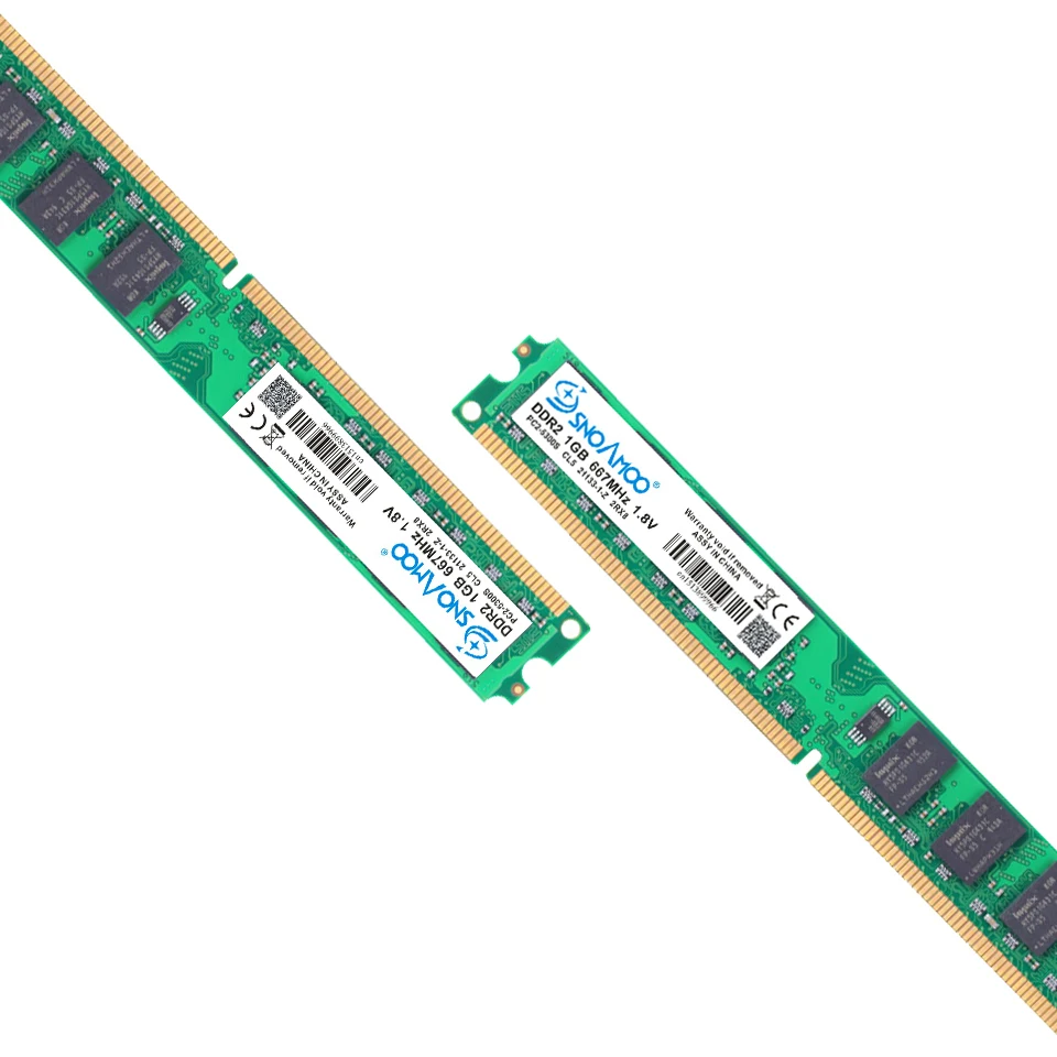 SNOAMOO Desktop PC RAMs DDR2 1GB RAM 800MHz PC2-6400S 240-Pin 1.8V 667MHz 2GB DIMM For I Compatible Computer Memory Warranty