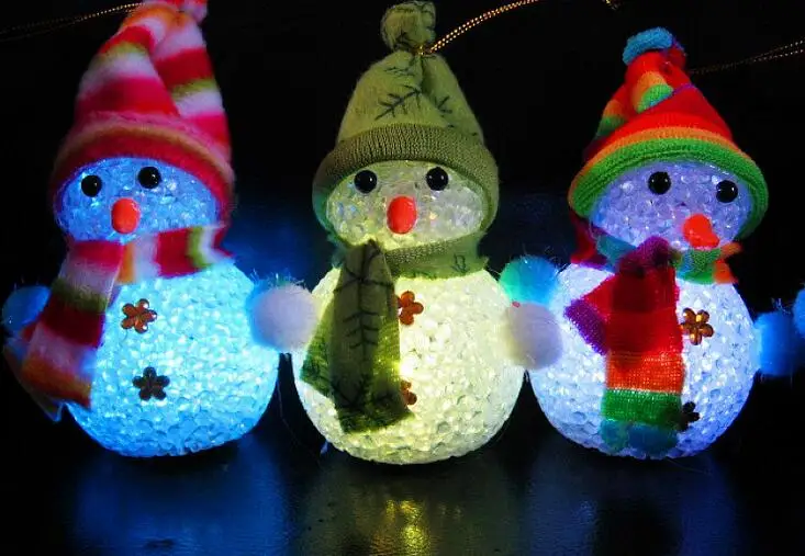 

Color Changing LED Snowman Christmas Decorate Mood Lamp Night Light Xmas Tree Hanging Ornament