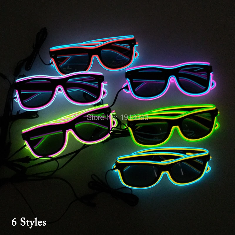 Gafas de sol luminosas de neón para fiesta de cumpleaños, luces de cadena, decoración de boda, nuevo estilo barato