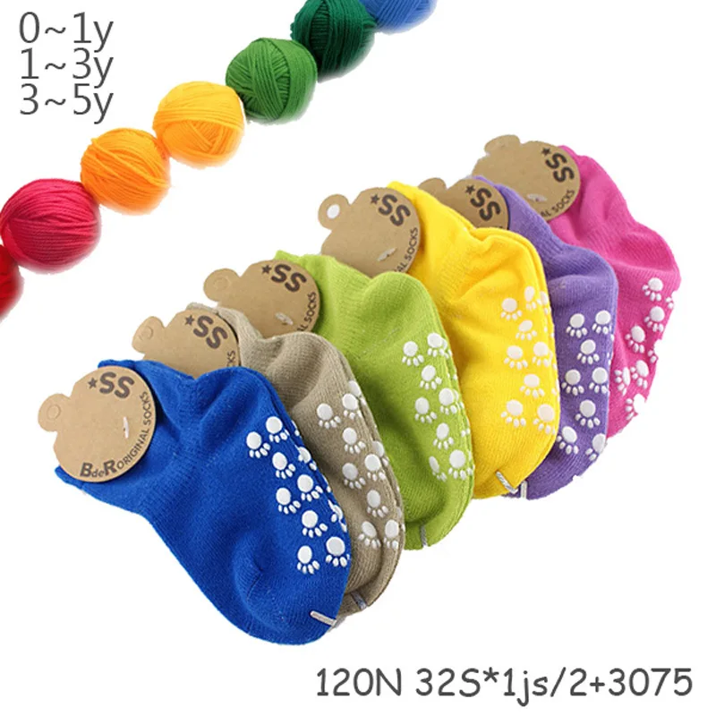 Spring Quality hand-sewn head candy-colored cotton socks dispensing non-slip relent children, boys and girls cotton socks