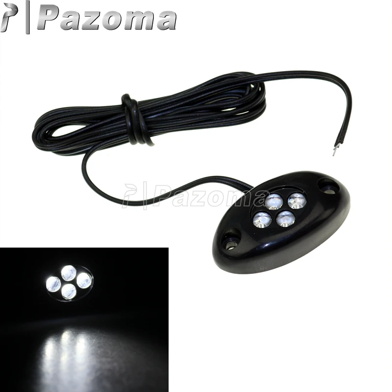 PAZOMA 1X Black Motorcycle Trun Signal Blinker White  4 LED Flush Rear Peg Front for Yamaha YZF R6S R6 R1