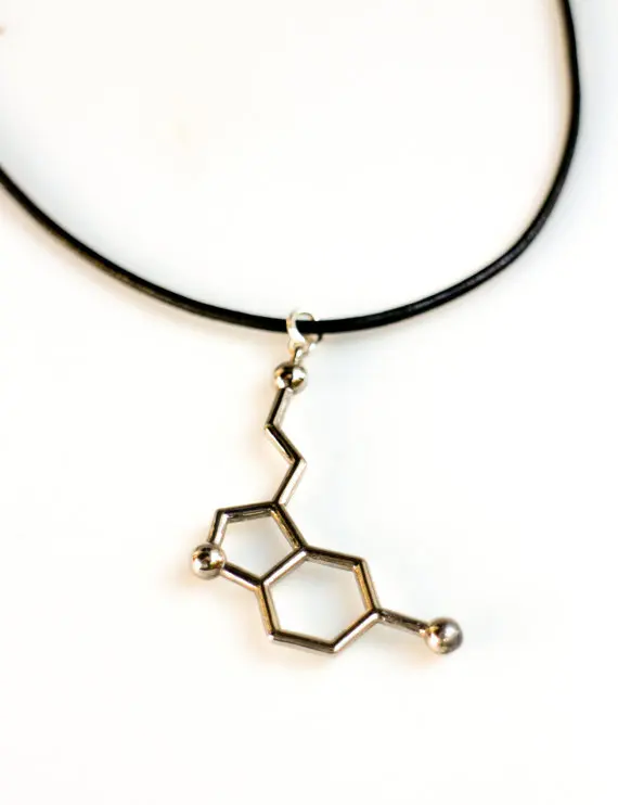 12pcs/lot fashion necklaces for women and men,Dopamine molecule chemical pendant necklace Science students necklace