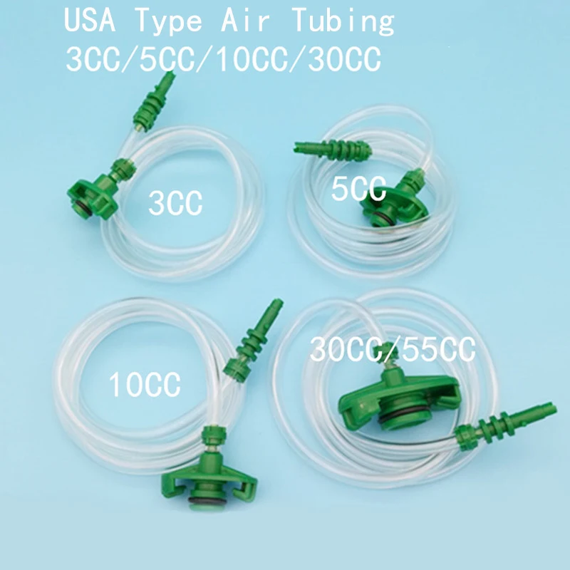 

100cm Transpatent Plastic USA Type Air Tubing 3CC 5CC 10CC 30CC Glue Dispenser Syringe Adapter Connector