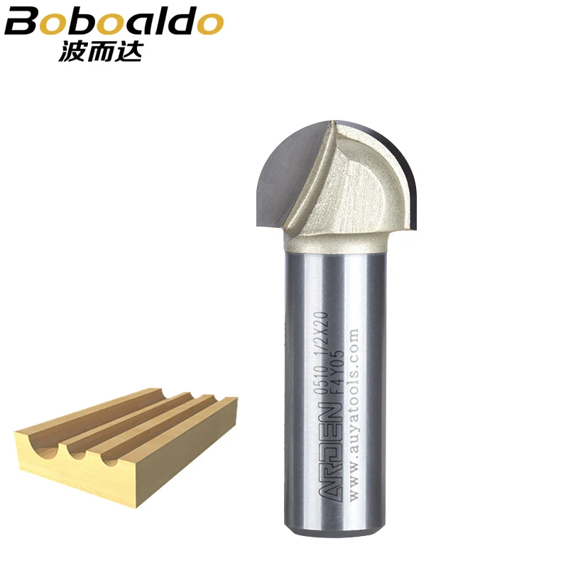 Two Flutes Core Box Cutter round bottom Handrail Bits Decorative Functional Slots Grooves Arden Round Router Bit