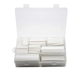 385 pcs/set White 9 Sizes Assorted 2:1 Flame-retardant Boxed Heat Shrink Tubing Kit MPa 600V