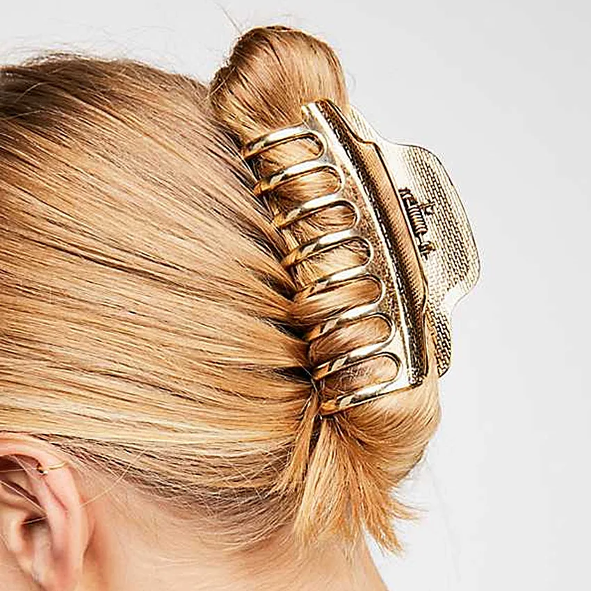 New Fashion Women Metal Hair Claw Simple Gold Silver Color Hair Clips Crab Make Up Shower Ponytail Holder Hair Accessories Tool