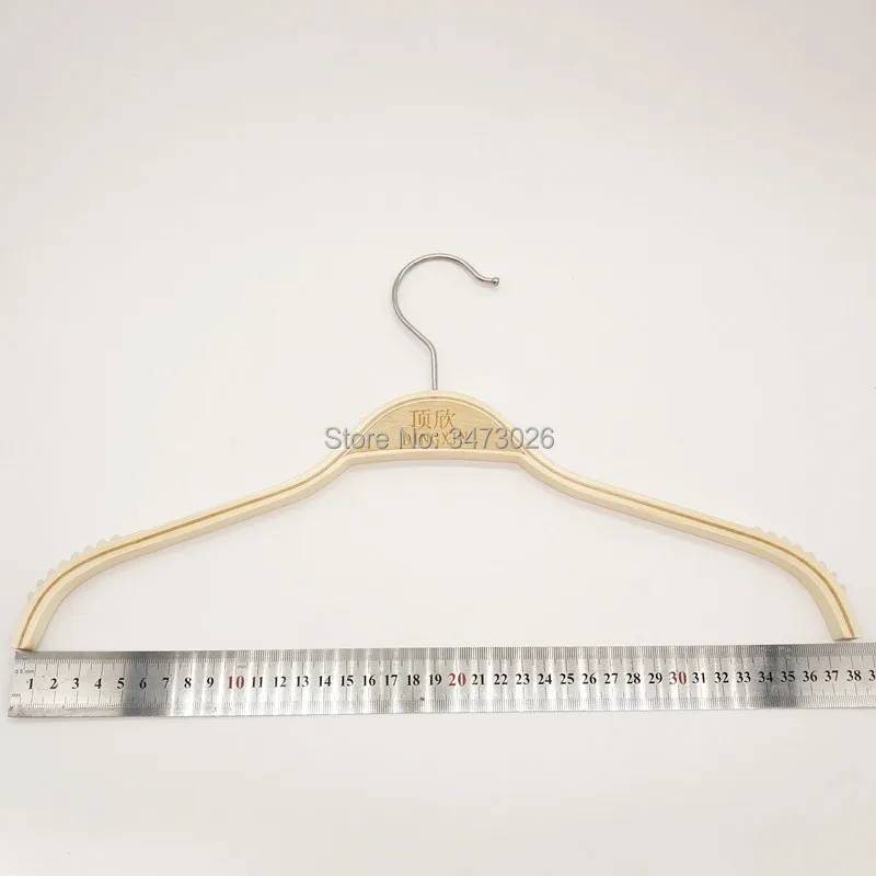 38cm Wood Coat Hangers Non-Slip Design Clothing Hanging Rack Trousers Skirt Drying Hangers Coats Jackets Clothes Display 5 Pcs