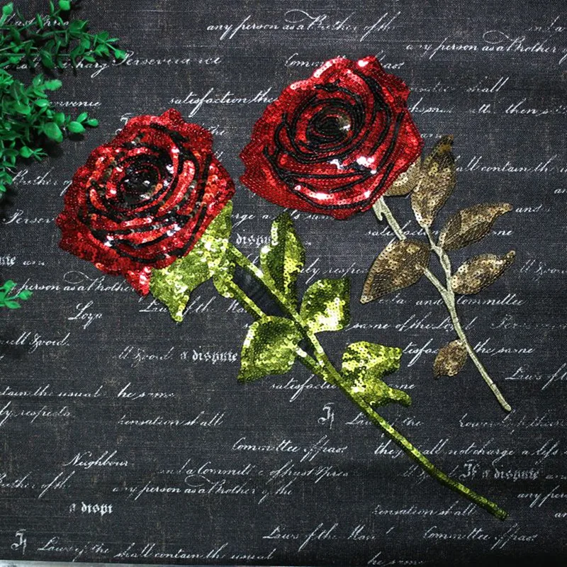 Duży rozmiar czerwona róża naszywka na sukienkę T-shirt jeans kapelusz torba DIY naszywki ręcznie naszywane naszywki kwiatowe dla dostawcy odzieży hurtowo