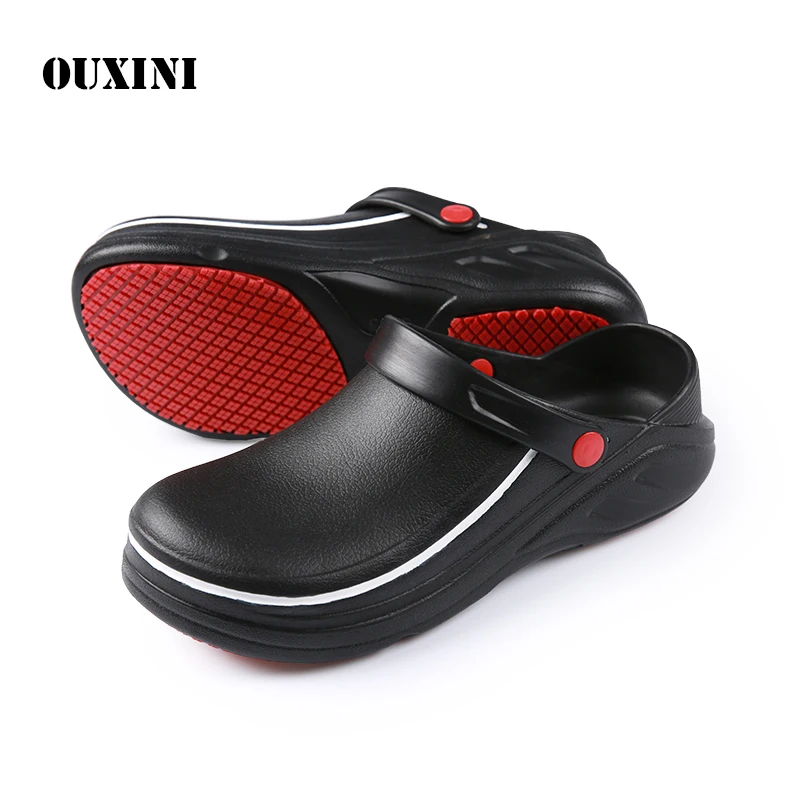 Eva Hoge Kwaliteit Antislip Waterdichte Olie-Proof Keuken Werkschoenen Voor Chef Master Cook Hotel Restaurant Slippers platte Sandalen