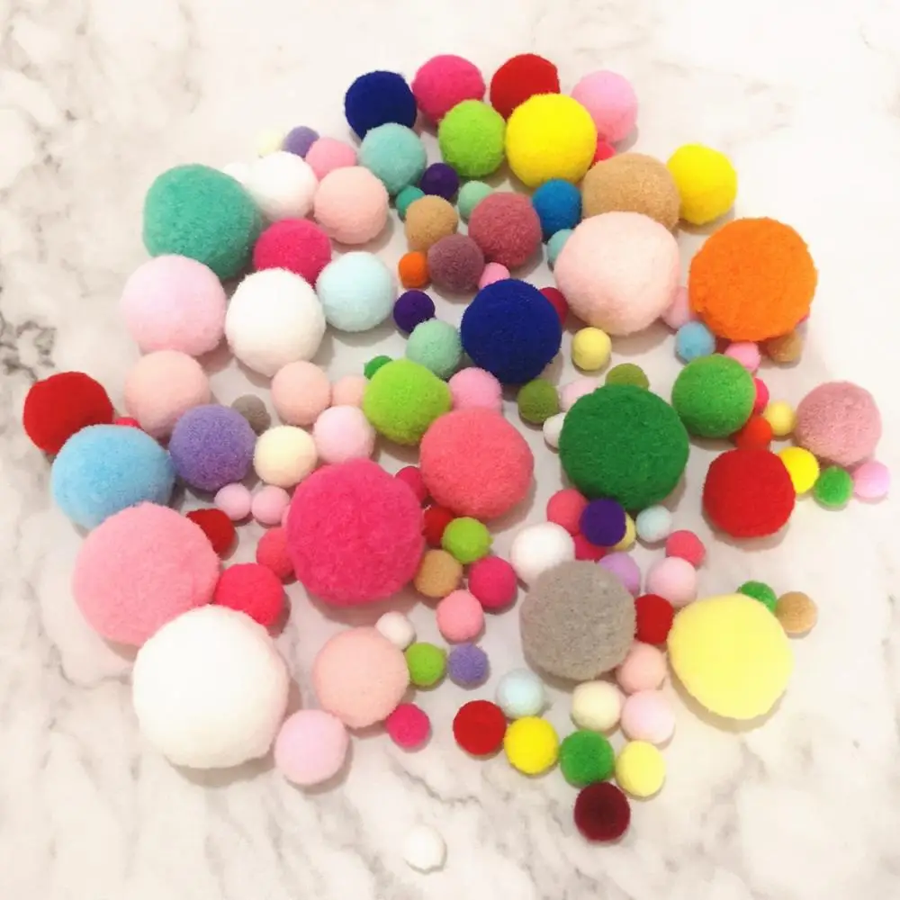 20g 8/10/15/20/25/30mm Mixed Color Fluffy Pompom Soft Ball Pom Pom Balls For DIY Kids Toys Accessories Sewing Supplies Craf