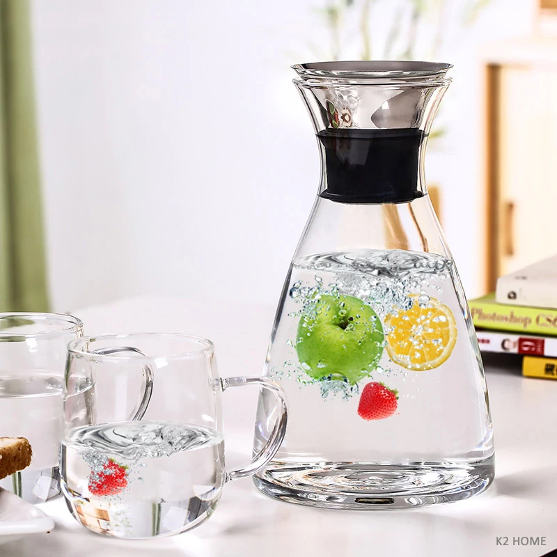 

Home Pitcher Carafe Glass Juice Decanter Drink Bottle for Homemade Juice Beverage Container Kettle Water Jug 1.0L / 1.5L