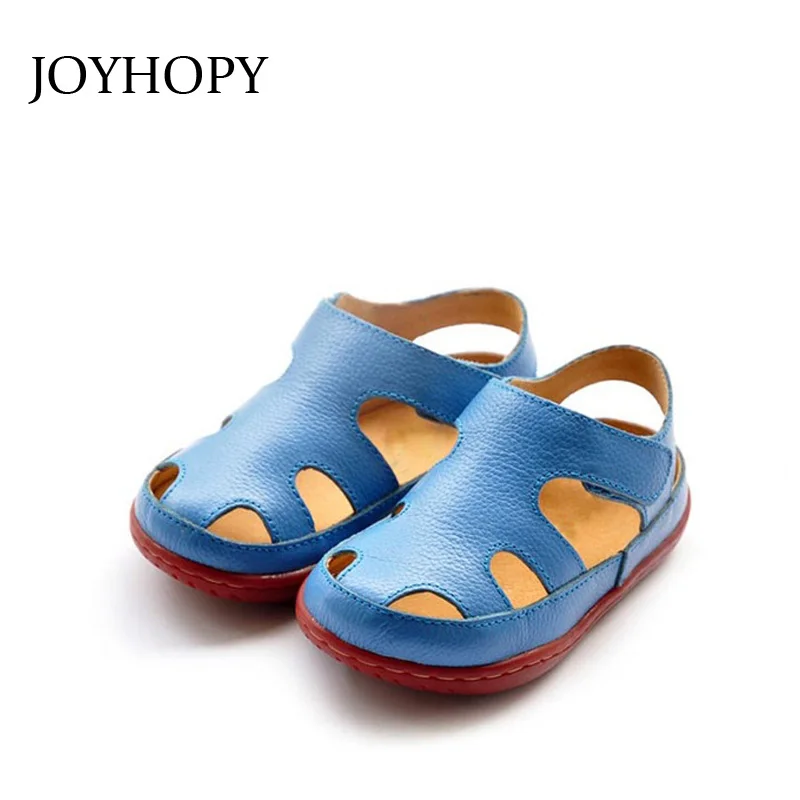 

JOYHOPY New Style Of Fashion Casual Boys Girls Sandal For Baby Shoes Anti-Slip Children Sandals Genuine Leather