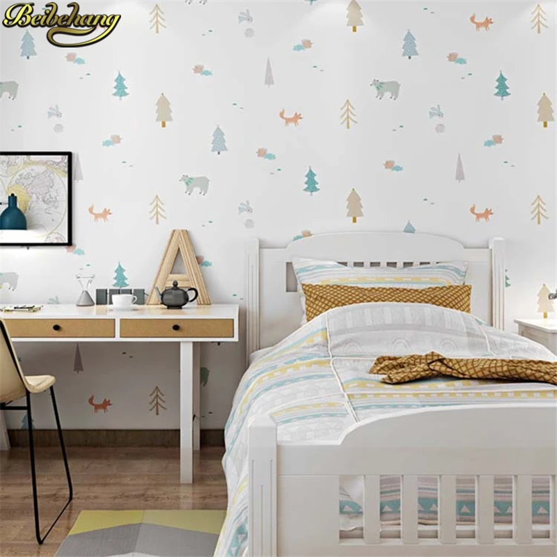 beibehang Nordic cartoon boy girl room Modern Wallpaper For Walls Children's Room Bedroom Living room decoration wall paper roll