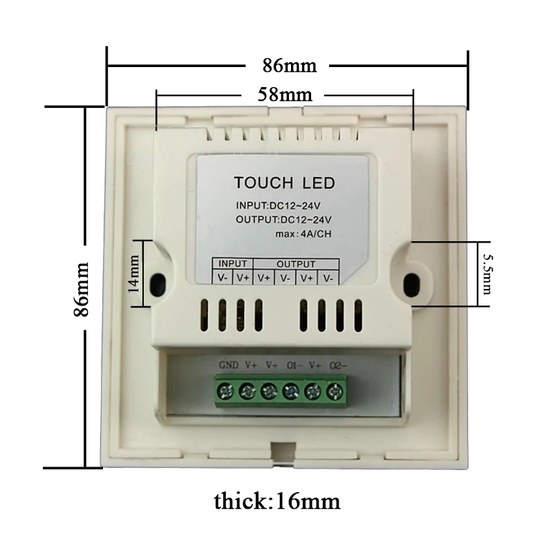 Newest European standard single color touch panel dimmer controller white/black Home Wall Light Switch For LED Strip Tape