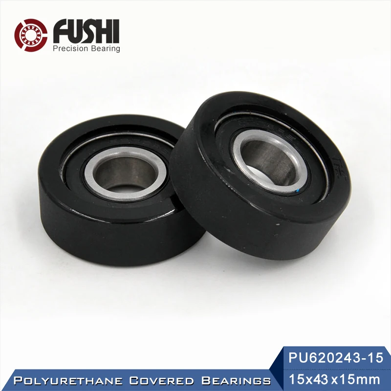 

PU 6202 Polyurethane Covered Bearing 15*43*15 mm ( 2 Pcs ) Shaft 15mm PU620243-15 Urethane Cover PU6202 Bearings