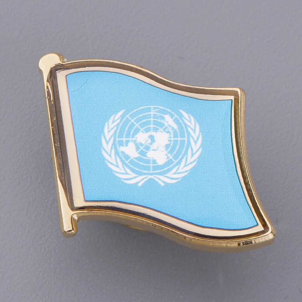 United Nations Flag Pin Badge for Man Woman Lapel Badge Decorations Pride